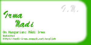 irma madi business card
